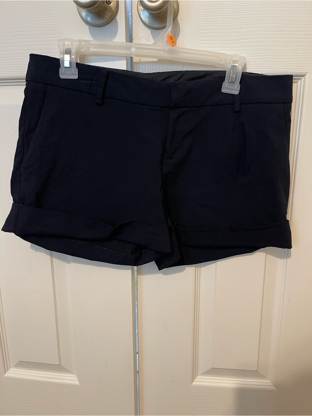 Rampage Navy High Waist Rolled Hem Shorts